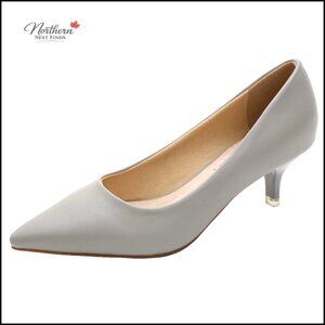 Low Kitten Heel Pointed Toe Dress Work Wedding Pumps Bridal Shoes